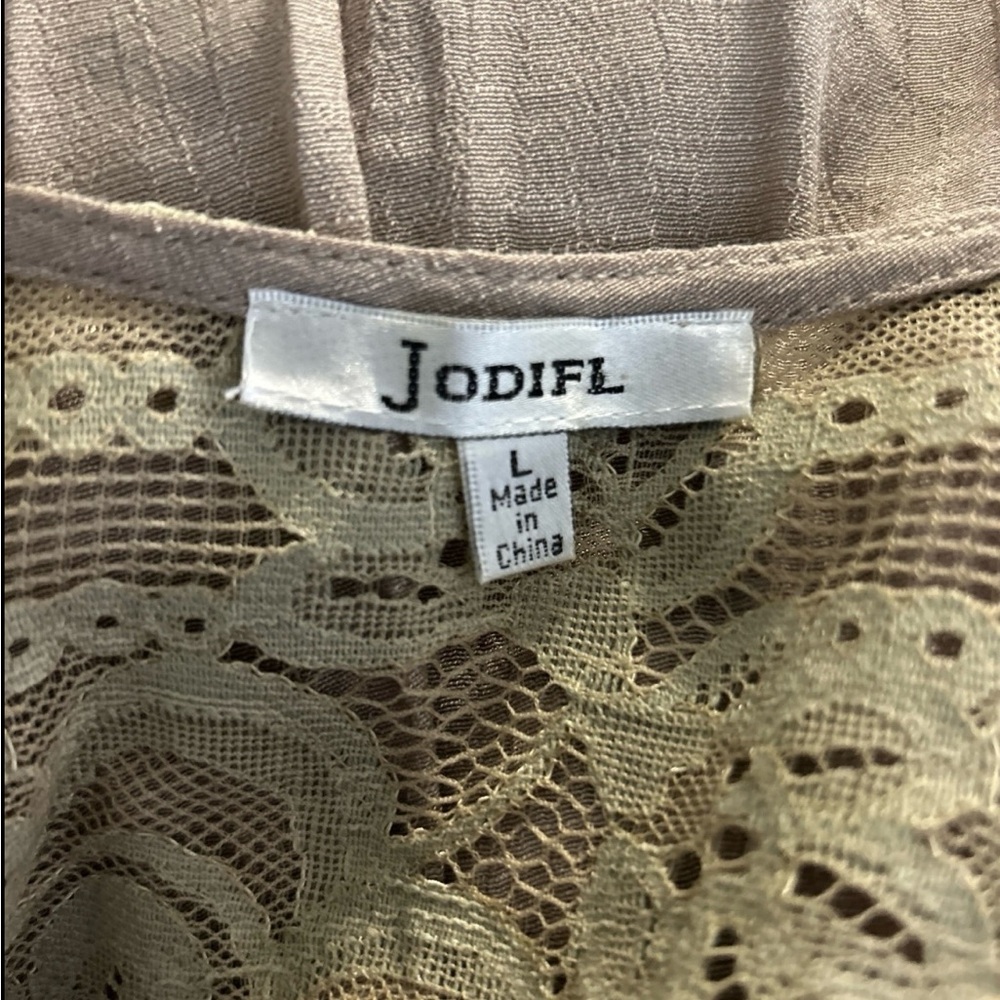 Jodifl Open Front Boho Lace Top Duster Size Large - image 5